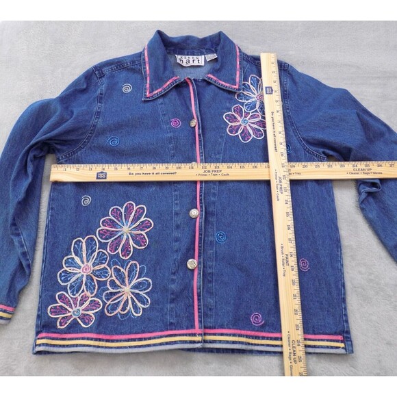 Vintage Keren Hart Denim Jacket Medium Y2K 90s Boho Festival (BUNDLE PRICE $8) - Picture 4 of 5